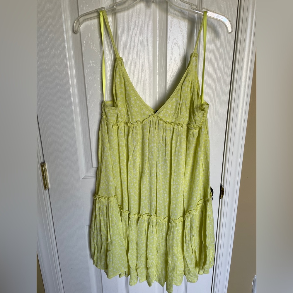 NWT Neon Yellow Floral Sundress. Free Shipping!